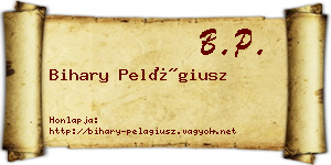 Bihary Pelágiusz névjegykártya